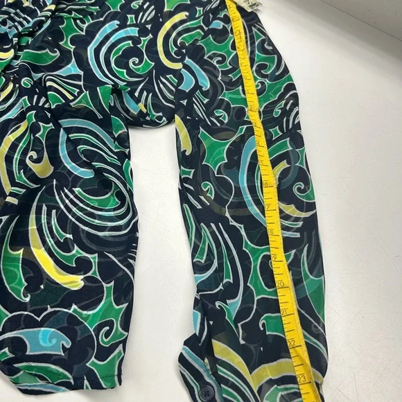 Banana Republic Swirl Pattern Blouse in Green and Blue - Picture 8 of 8